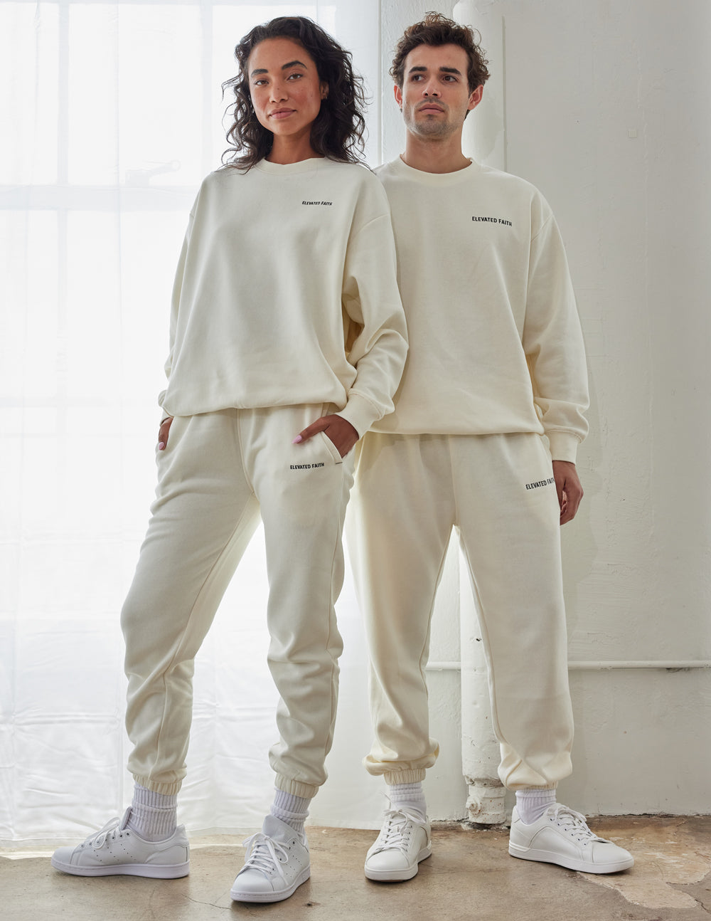 The Basics White Sand Crewneck | Relaxed Unisex Premium Fleece Sweatshirt