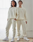 The Basics White Sand Crewneck | Relaxed Unisex Premium Fleece Sweatshirt