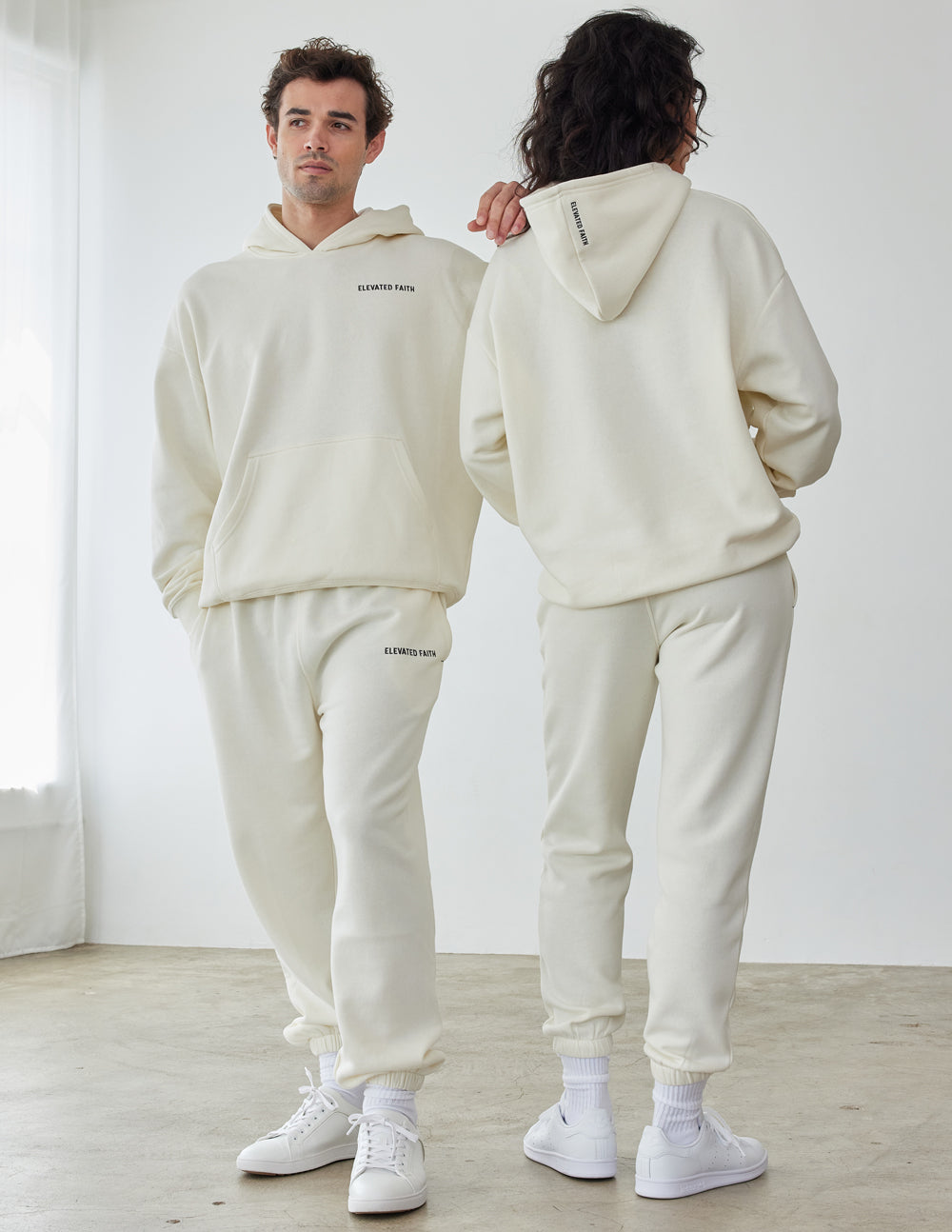 The Basics White Sand Unisex Hoodie | Relaxed Premium Fleece Hoodie