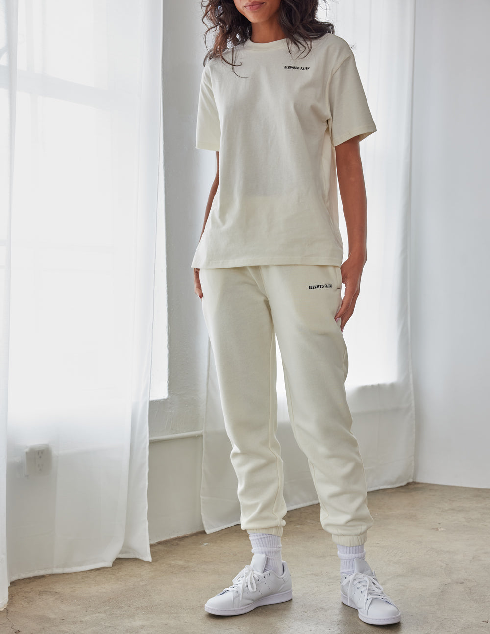 The Basics White Sand Sweatpants | Relaxed Premium Fleece Joggers