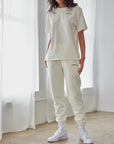The Basics White Sand Sweatpants | Relaxed Premium Fleece Joggers
