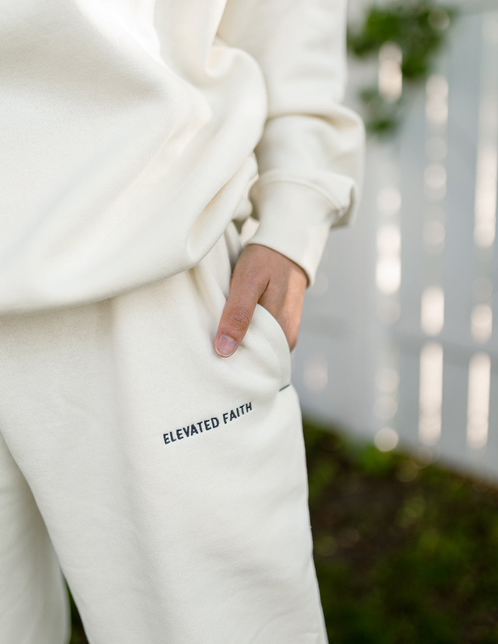 The Basics White Sand Sweatpants | Relaxed Premium Fleece Joggers
