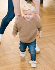 Birch Knotted Bow Baby Shoe