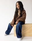 Chestnut Fleece Kids’ Quarter-Zip Pullover