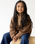 Chestnut Fleece Kids’ Quarter-Zip Pullover