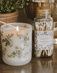 Green Delft Soy Candle - White Translucent Tinted Glass Jar - 12 oz (Lavender and Sage)