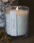 Salt and Sea Soy Candle - Blue Tinted Glass Jar - 12 oz