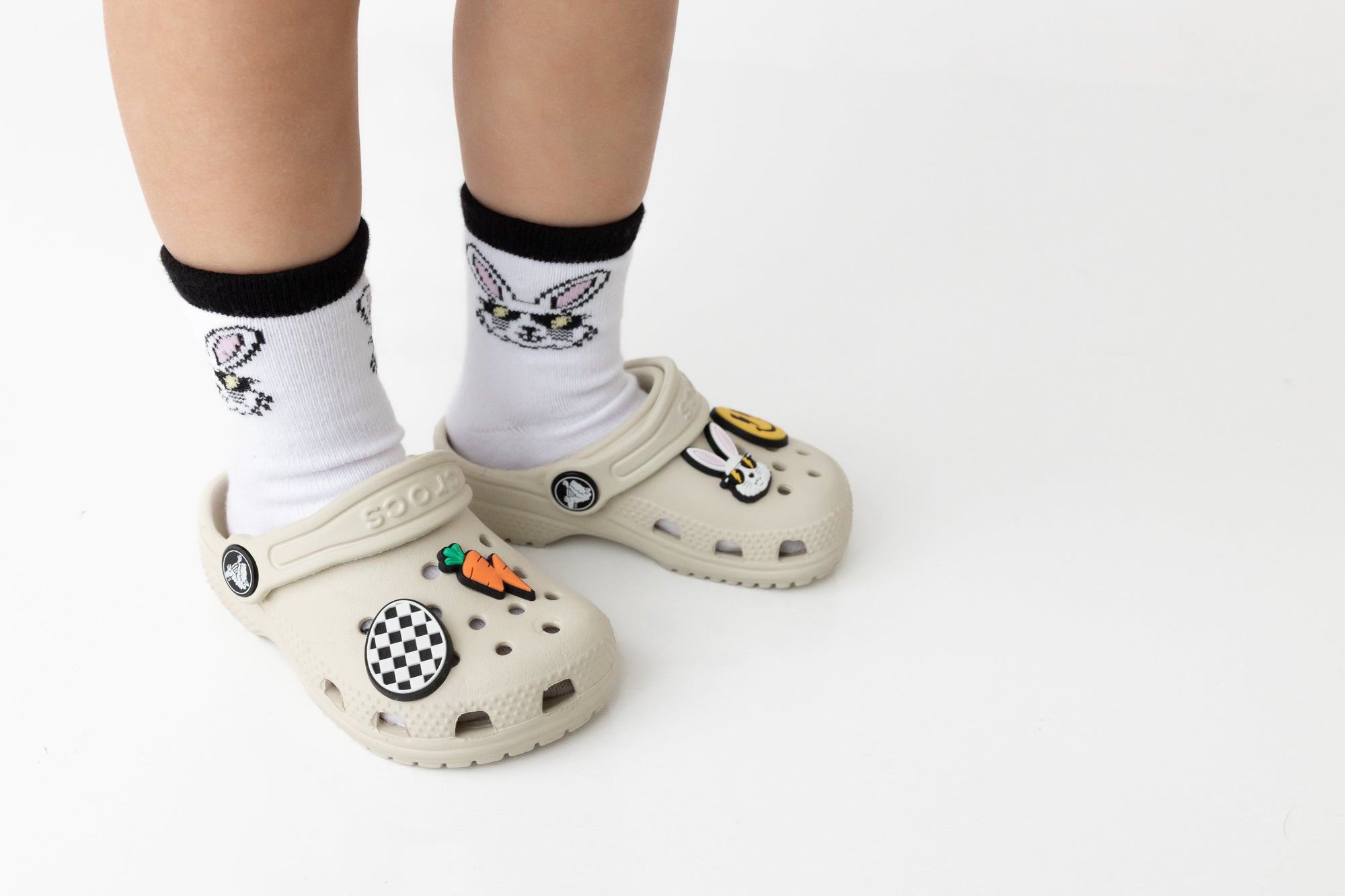 Rad Bunny with Pink Bunny Foot Crew Socks