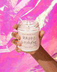 Happy Birthday Soy Candle - Clear Jar - 9 oz