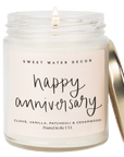 Happy Anniversary Soy Candle - Clear Jar - 9 oz (Palo Santo Patchouli)