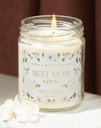 Best Mom Ever Soy Patterned Candle - Clear Jar - 9 oz (Wildflowers and Salt)