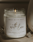 With Love Soy Patterned Candle - Clear Jar - 9 oz