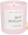 Best Mom Ever Soy Candle - Pink Matte Jar - 15 oz (Wildflowers and Salt)