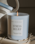 Stress Relief Soy Candle - Blue Matte Jar - 15 oz