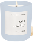 Salt and Sea Soy Candle - Blue Matte Jar - 15 oz