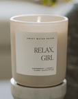 Relax Girl Soy Candle - Tan Matte Jar - 15 oz (Relaxation)