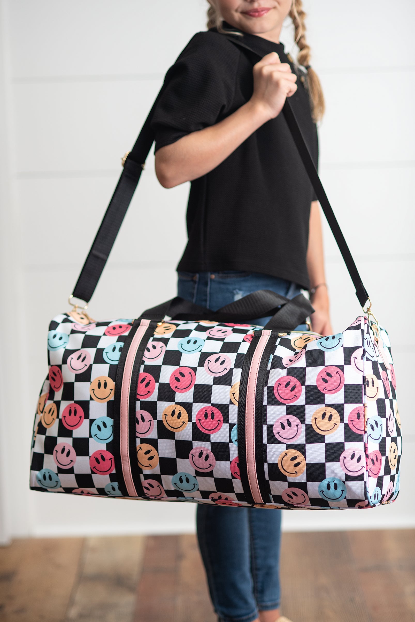 Girls Checkered Dance Duffel Bag | Travel and Dance Bag
