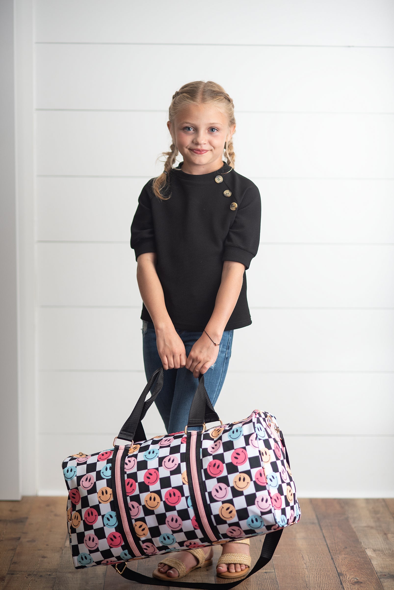 Girls Checkered Dance Duffel Bag | Travel and Dance Bag
