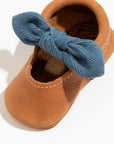 Corduroy Cowgirl Knotted Bow Baby Shoe