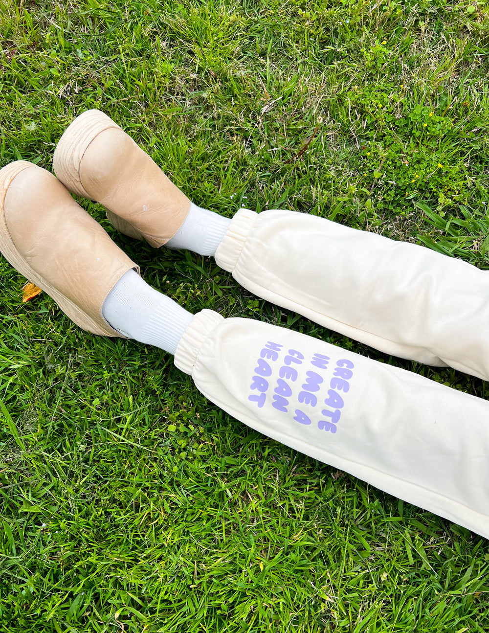 Create in Me a Clean Heart Unisex Sweatpants | Relaxed Christian Joggers | Ivory
