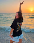 Created by the Creator Black Floral Oversized T-Shirt