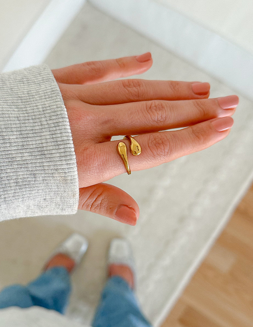 Cross Equals Love Gold-Tone Ring