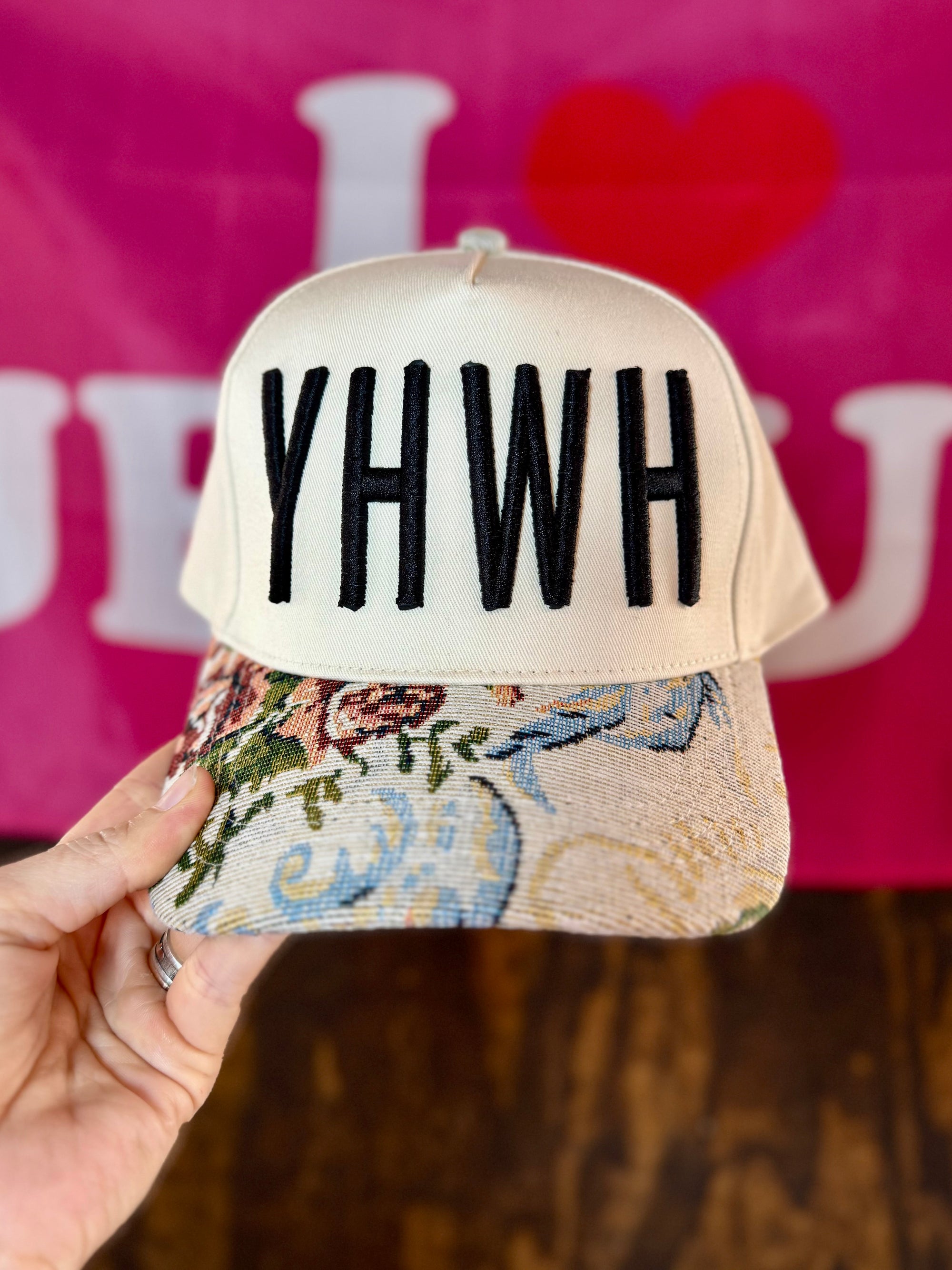 YHWH Puff Embroidered Christian Hat Raised Faith Snapback Cap