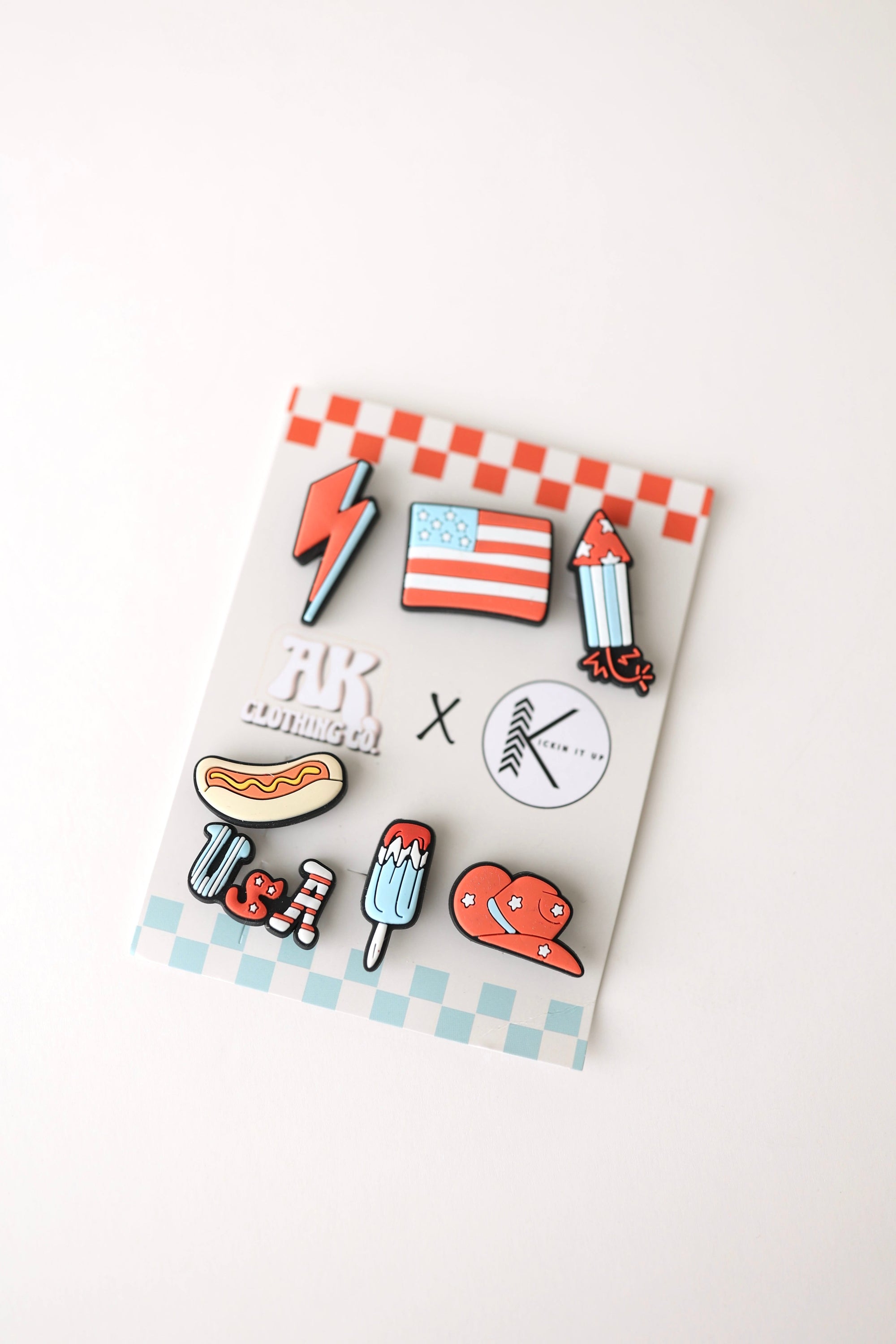 USA Retro Charms Croc Shoe Charms | Patriotic 4th of July Accessories for Kids &amp; Adults