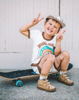 Tatum Peace Checker Socks | Neutral Checker Kids and Family Socks
