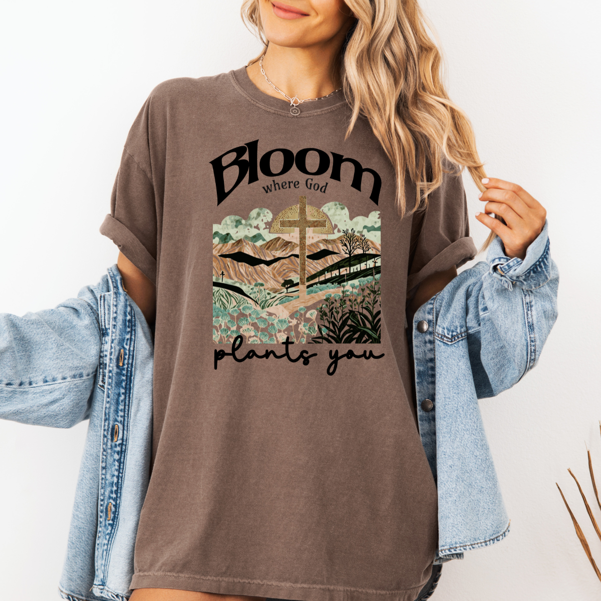 Bloom Where God Plants You – Women’s Christian T-Shirt