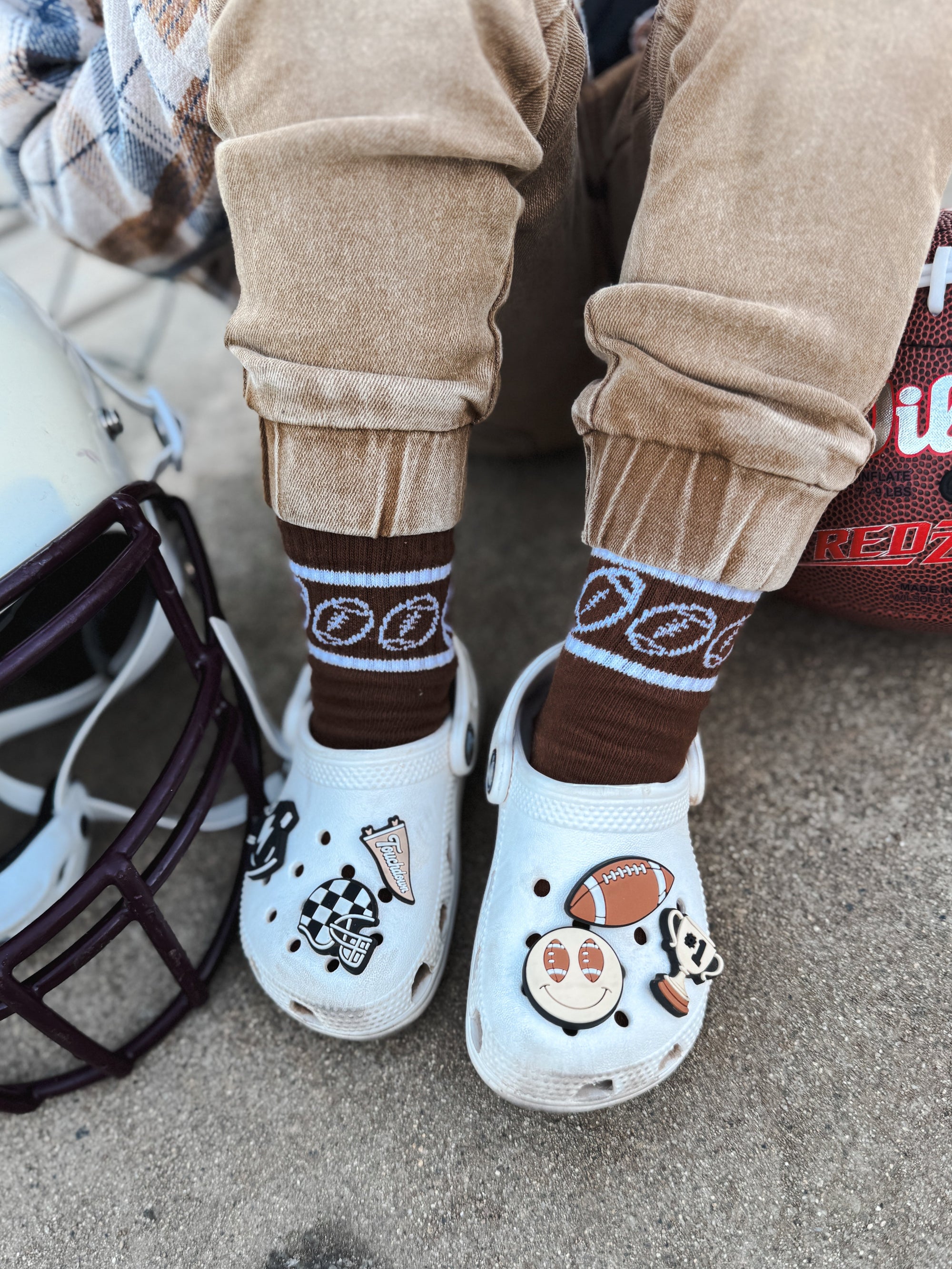 Touchdown Vibes Croc Shoe Charms | Football Shoe Accessories for Kids &amp; Adults