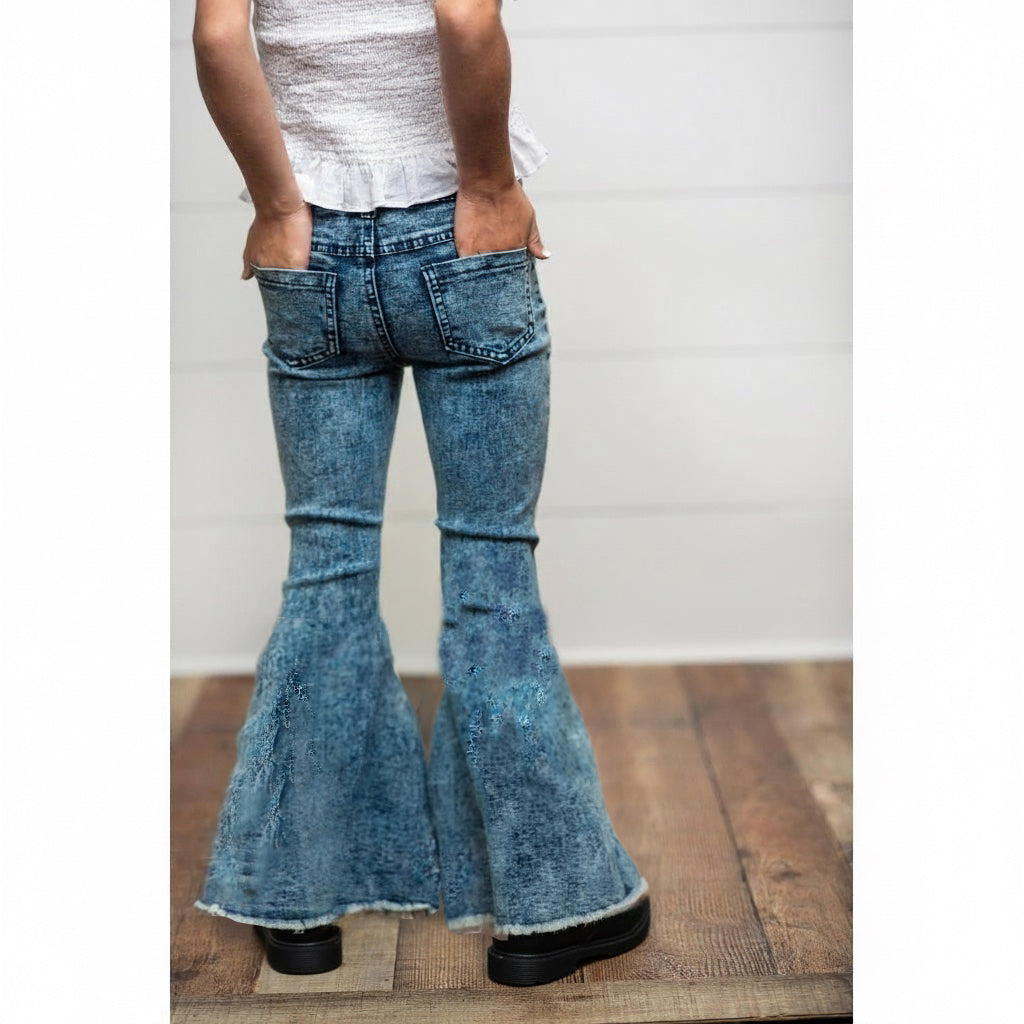 Faded Flare Denim Jean Pant | Girls Bootcut Flare Jeans