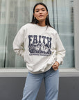 Faith Can Move Mountains Cream Crewneck Sweatshirt