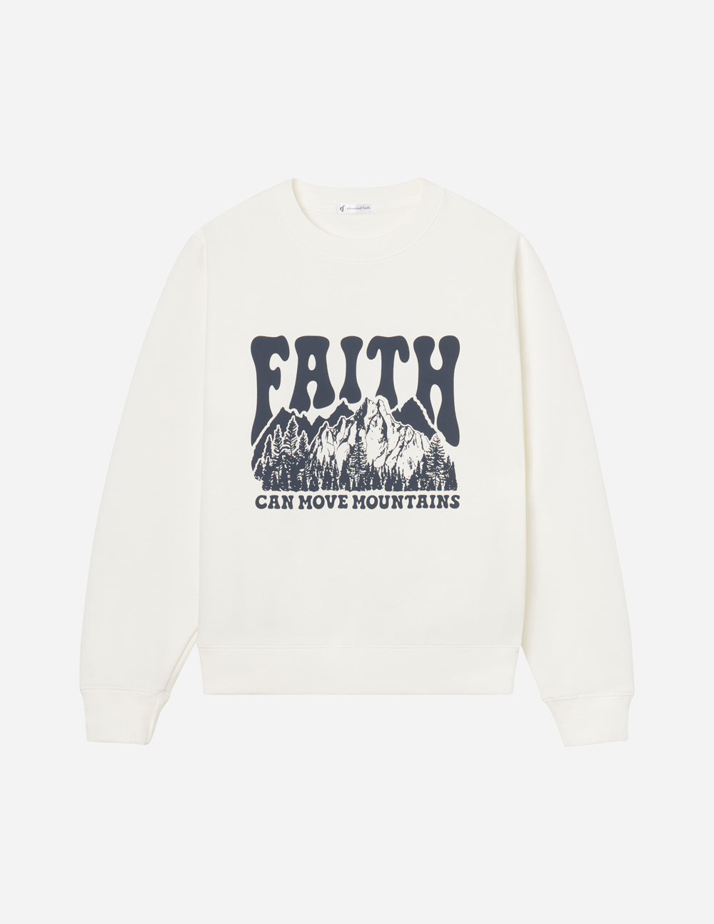 Faith Can Move Mountains Cream Crewneck Sweatshirt