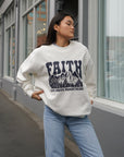 Faith Can Move Mountains Cream Crewneck Sweatshirt
