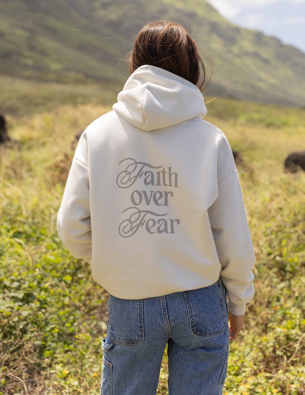 Faith Over Fear Taupe Unisex Hoodie | Faith Based Boutique Hoodie