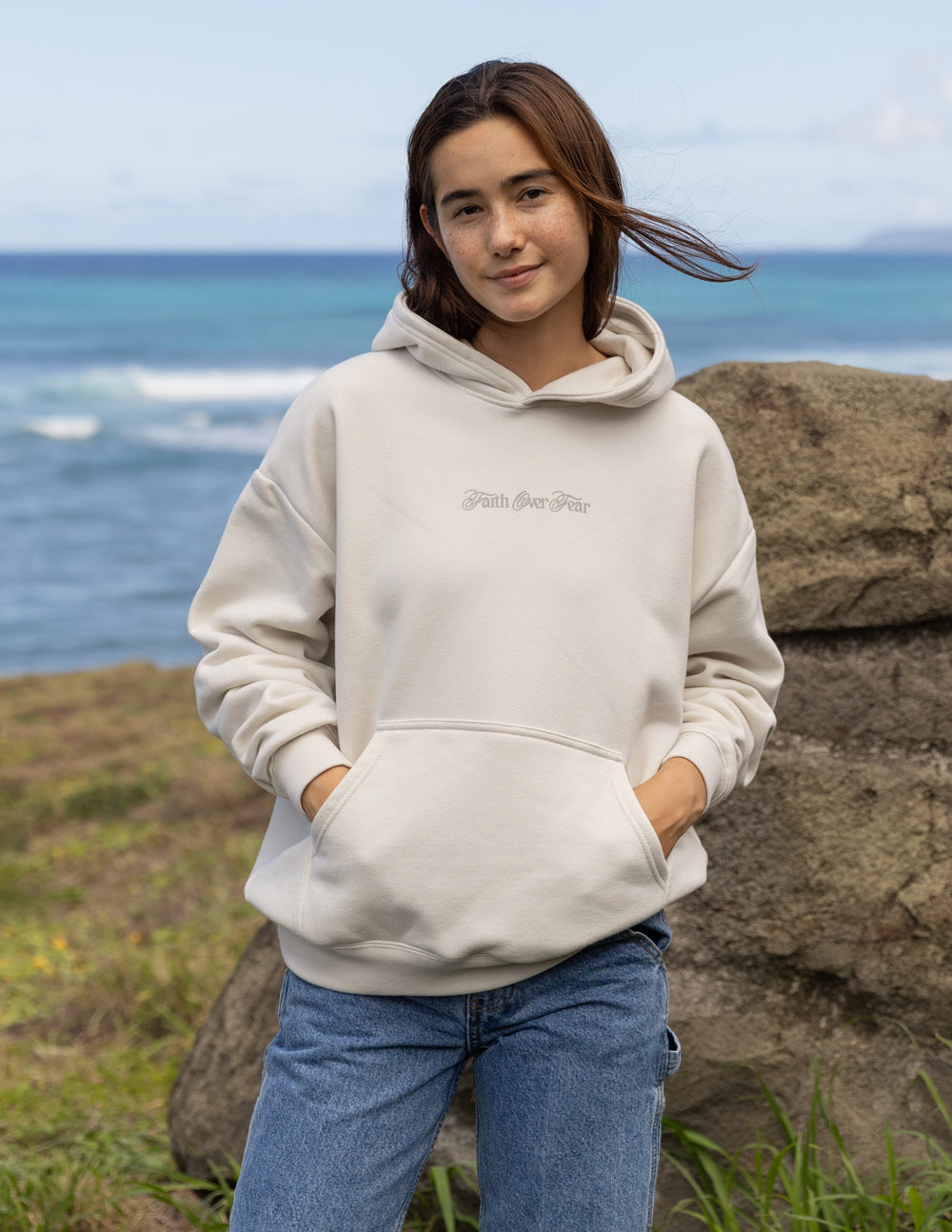 Faith Over Fear Taupe Unisex Hoodie | Faith Based Boutique Hoodie