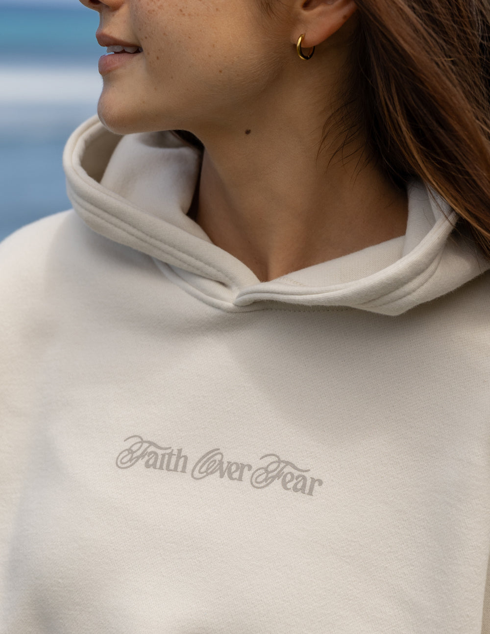 Faith Over Fear Taupe Unisex Hoodie | Faith Based Boutique Hoodie