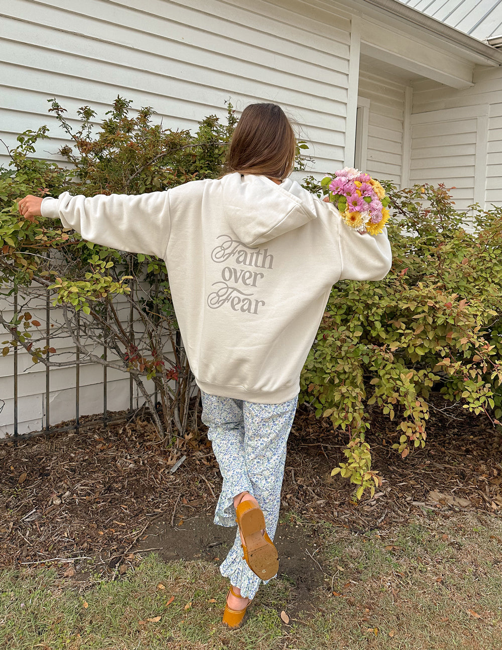 Faith Over Fear Taupe Unisex Hoodie | Faith Based Boutique Hoodie