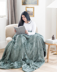 PATTERNED FAUX FUR THROW BLANKETS