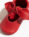 Fire Engine Knotted Bow Baby Shoe