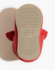 Fire Engine Knotted Bow Baby Shoe