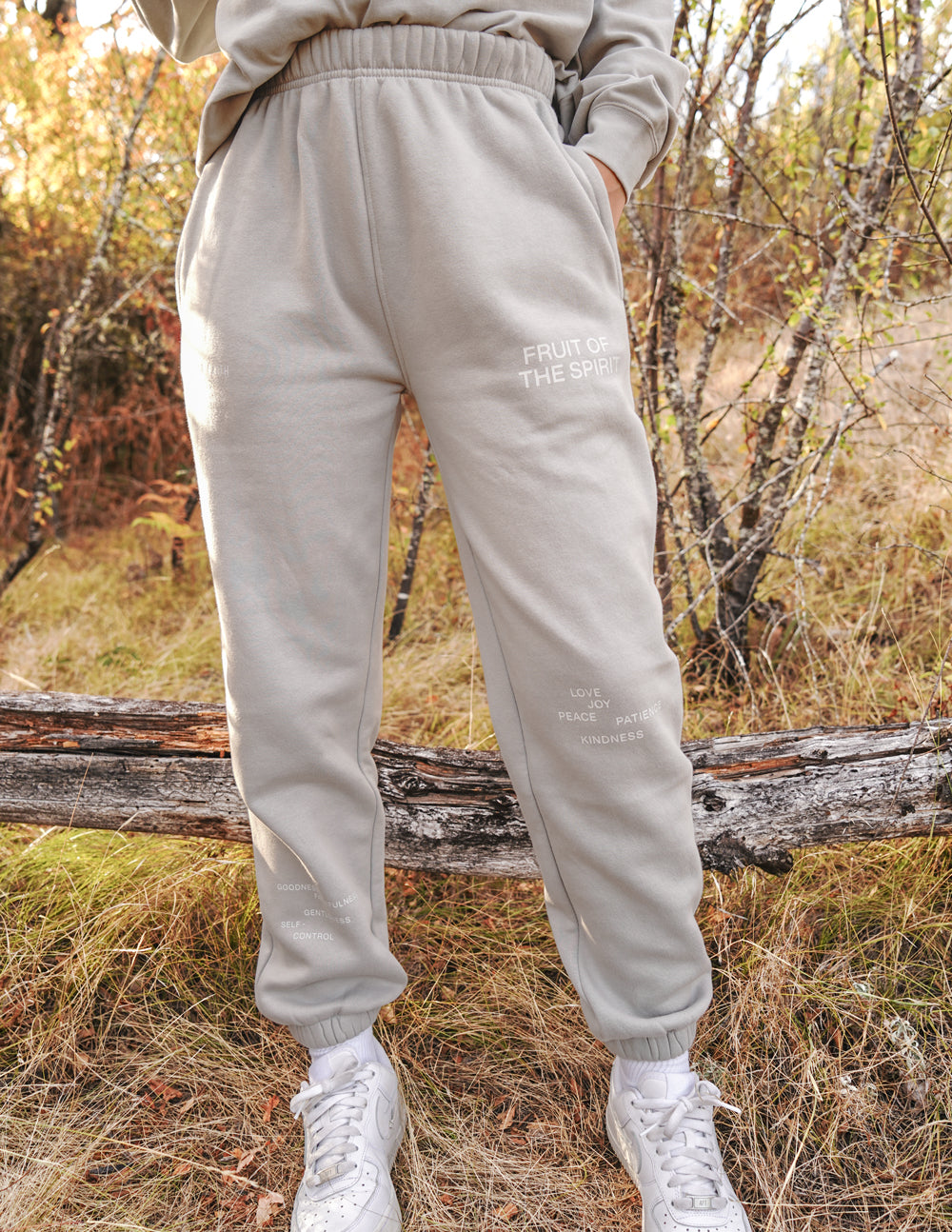 Fruit of the Spirit Grey Unisex Sweatpants | Relaxed Christian Joggers | Full Moon