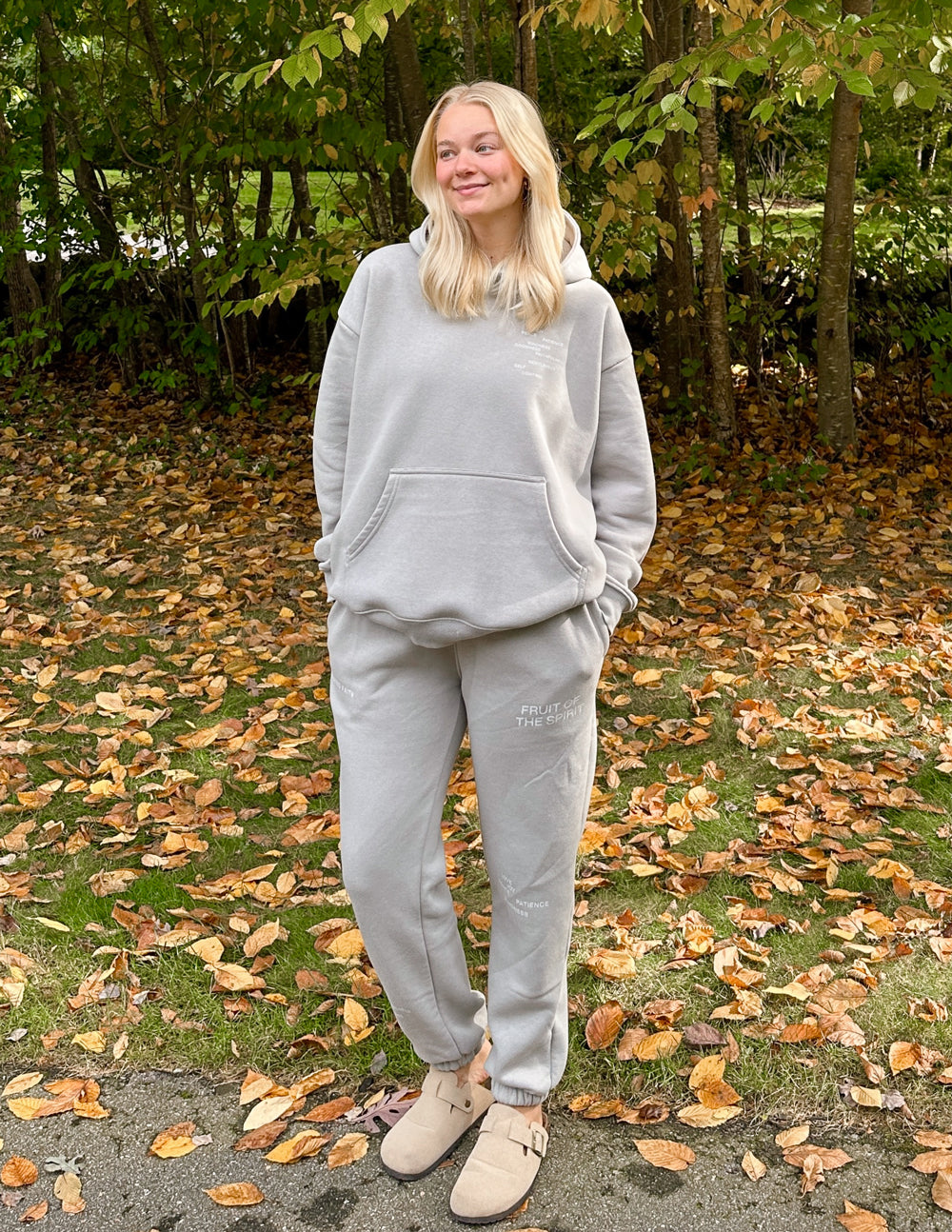 Fruit of the Spirit Grey Unisex Sweatpants | Relaxed Christian Joggers | Full Moon