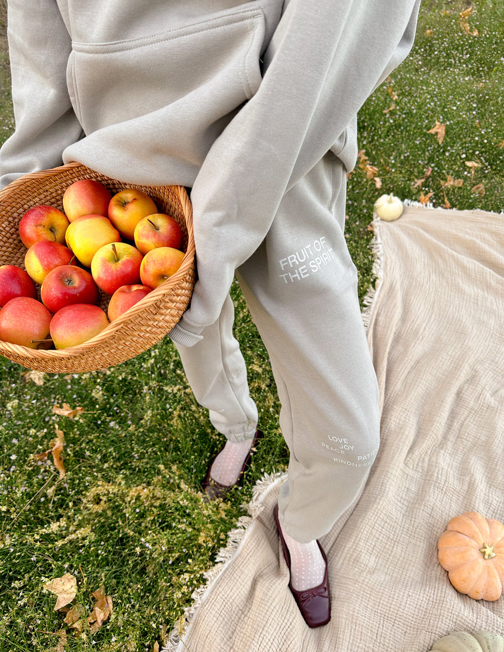 Fruit of the Spirit Grey Unisex Sweatpants | Relaxed Christian Joggers | Full Moon