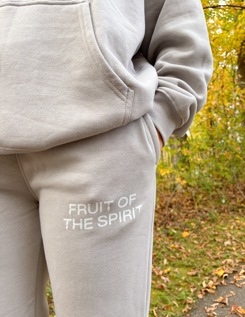 Fruit of the Spirit Grey Unisex Sweatpants | Relaxed Christian Joggers | Full Moon