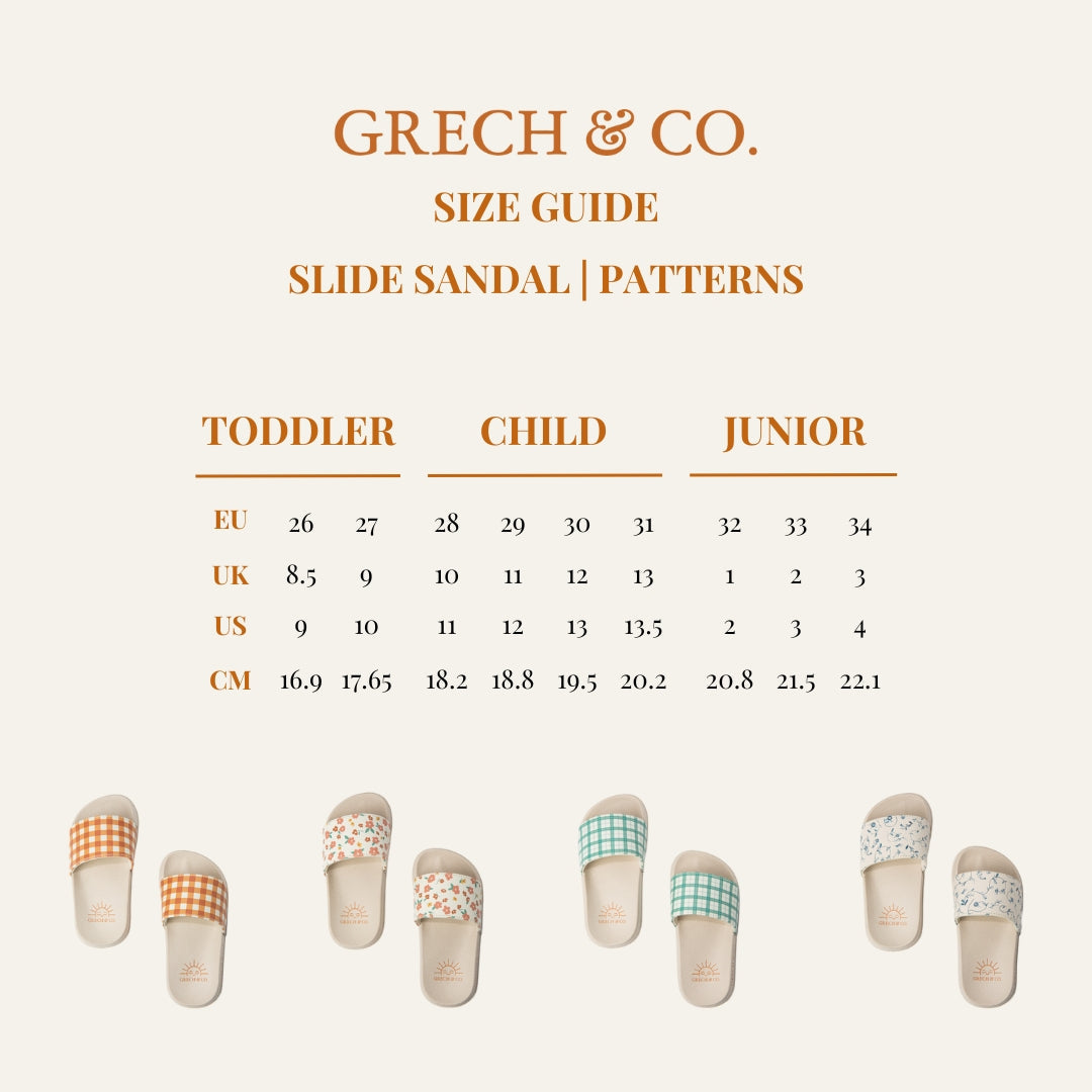 Slide Sandal Fern Plaid Kids Summer Sandals