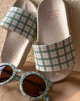 Slide Sandal Fern Plaid Kids Summer Sandals