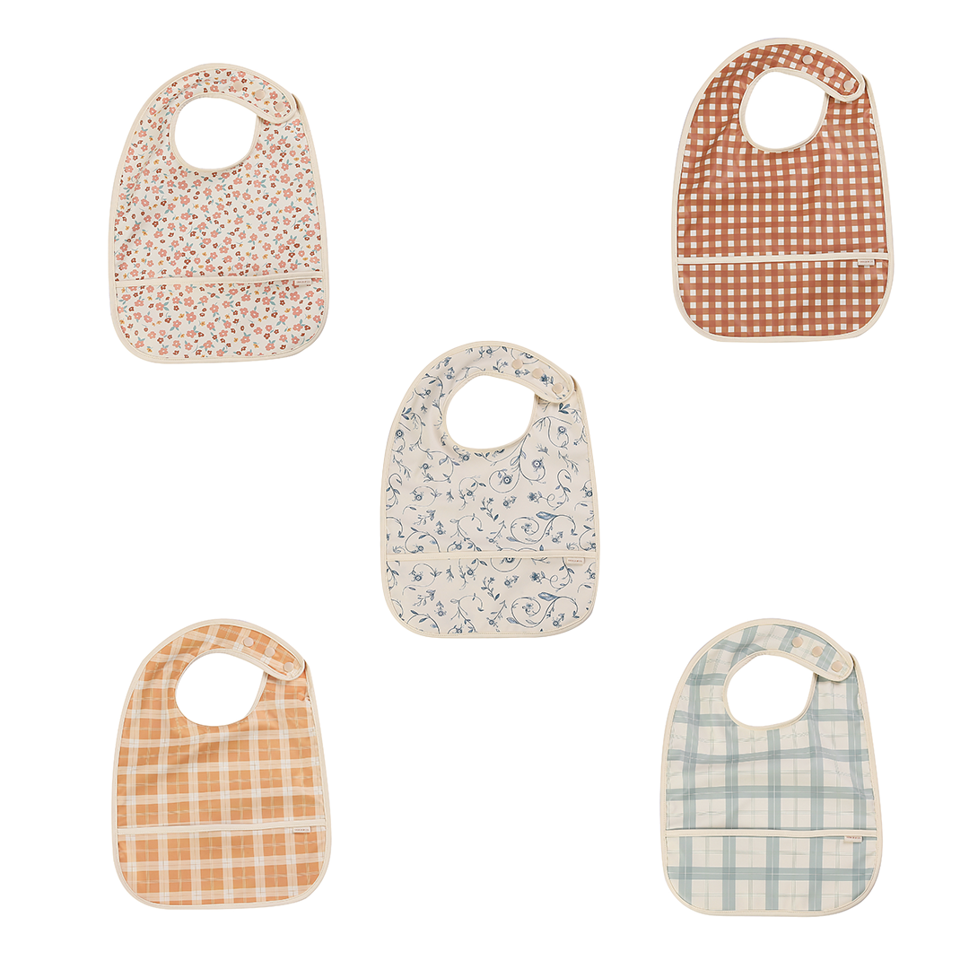 Basic Smock Bib Fern Plaid Waterproof OEKO TEX Bib