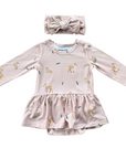 Baby Girl Long Sleeve Bodysuit Dress Set